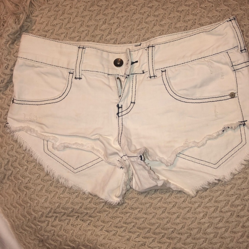 Billabong white denim shorts